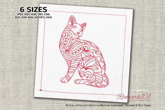 Mandala Patterned Cat Redwork: A Holiday Review