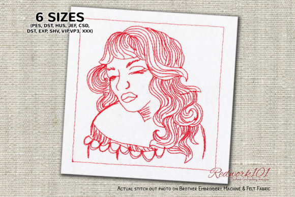 Reviewing Beautiful Young Girl Redwork for Etsy Shops